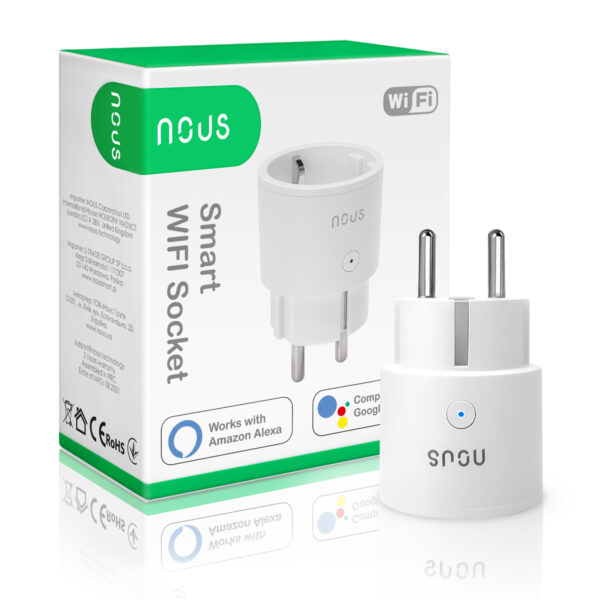 Išmanioji rozetė Wi-Fi, 10A 2300W, su energijos matavimu, TUYA, NOUS A8 - Image 2