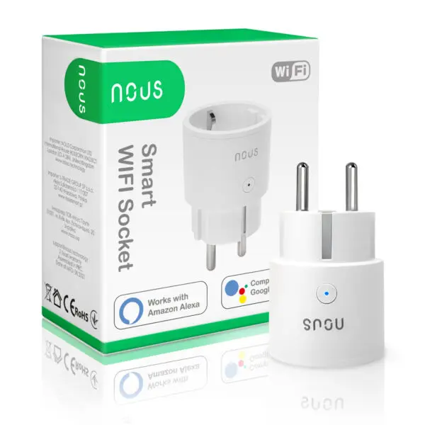 Išmanioji rozetė Wi-Fi, 10A 2300W, su energijos matavimu, TUYA, NOUS A8 - Image 2