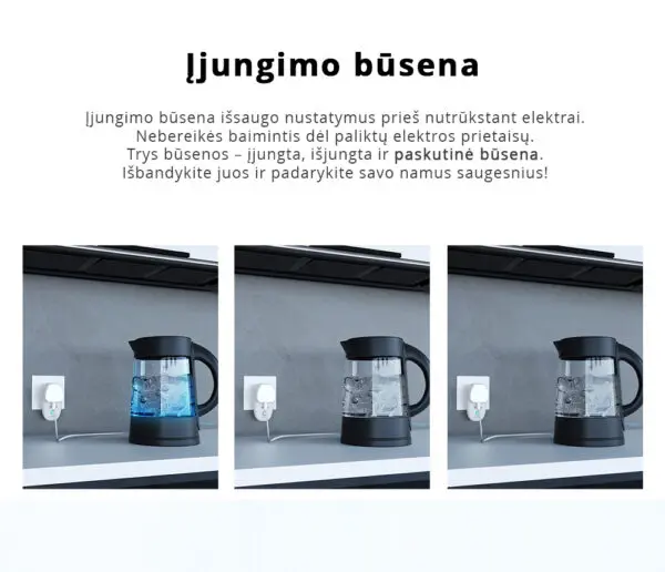 Išmanioji rozetė Wi-Fi, 16A 3500W, su laikmačiu, SONOFF S26 - Image 2